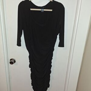 Ashley Stewart black Ruched dress.  Size 14/16